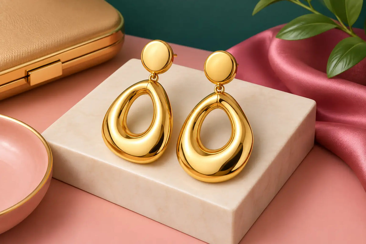 Gold Plated Statement Earrings for Going Out