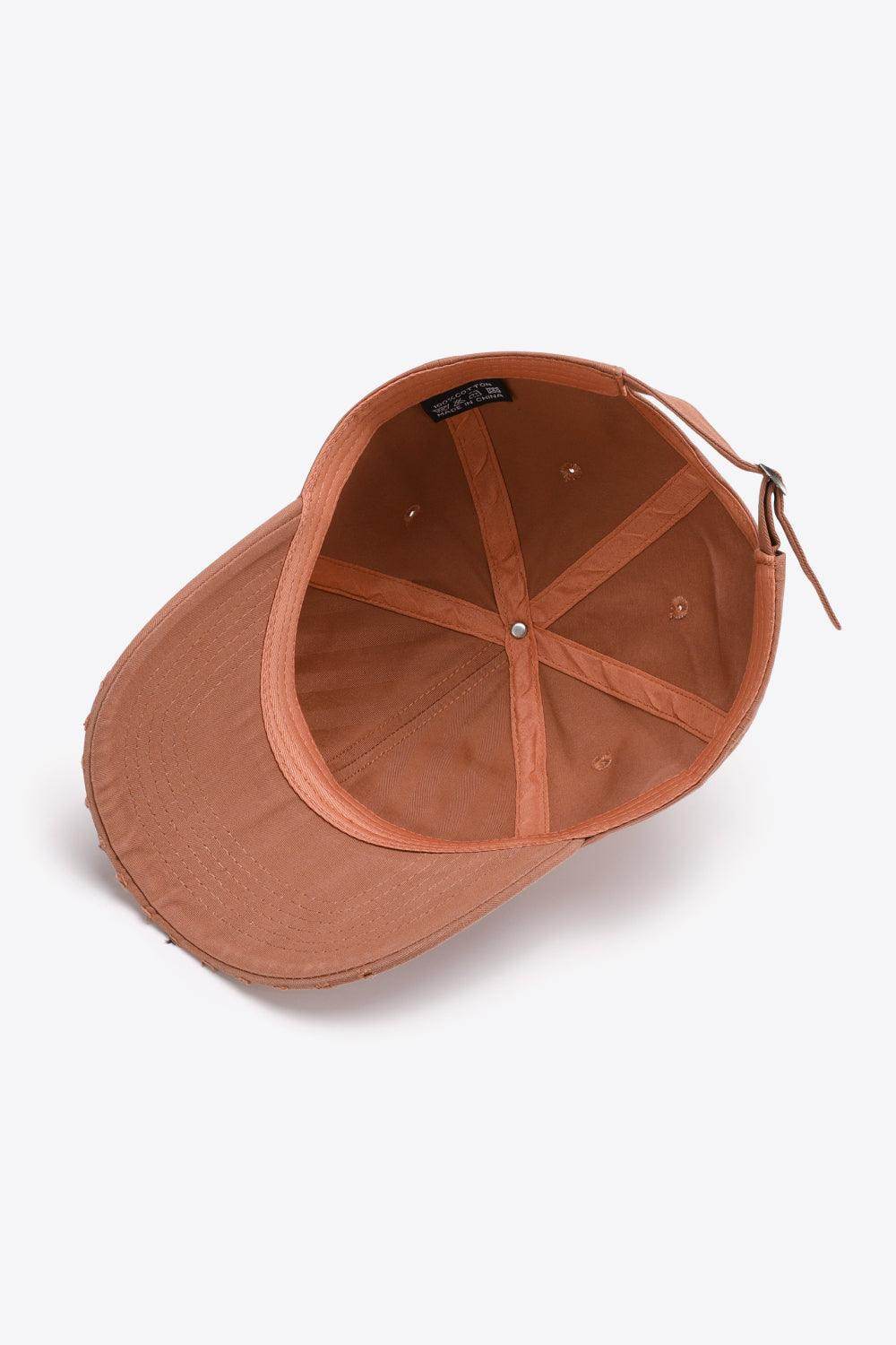 Distressed Adjustable Baseball Cap for Casual Style