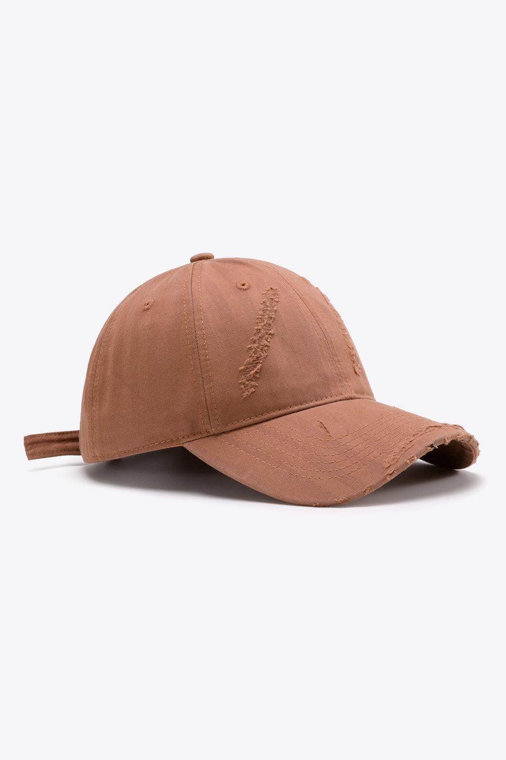 Distressed Adjustable Baseball Cap for Casual Style